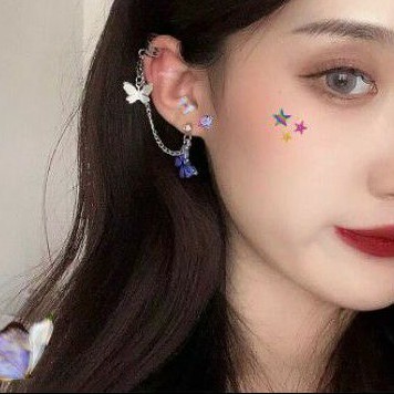 anting tusuk jepit kupu kupu warna warni