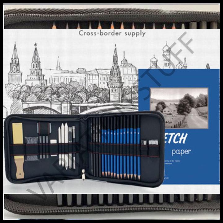 

36 Pcs Sketching Set Drawing Kit Tools Pensil Gambar Sketsa Art Manga