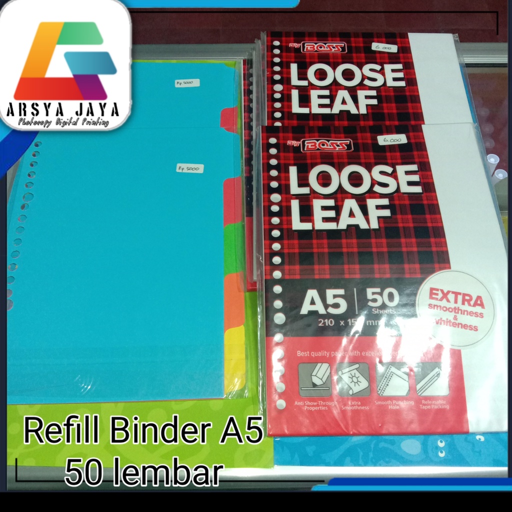 

Refill Binder Loose Leaf A5 BLANK / POLOS Big Boss 20 Holes