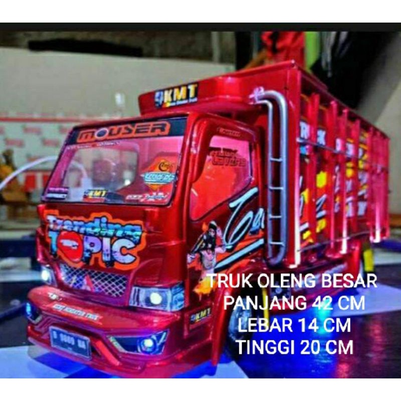 MINIATUR TRUK OLENG BESAR, TRUK OLENG KAYU JUMBO MINIATUR TRUK TRUCK TREK TRAK OLENG KAYU ASLI MURAH