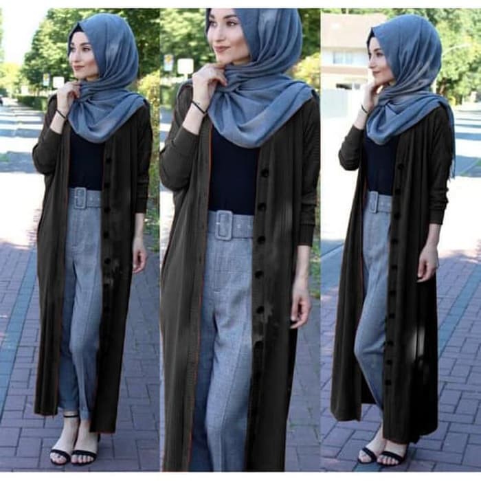 grosir fashion jakarta - baju long cardi wanita HANA - konveksi murah t - Merah