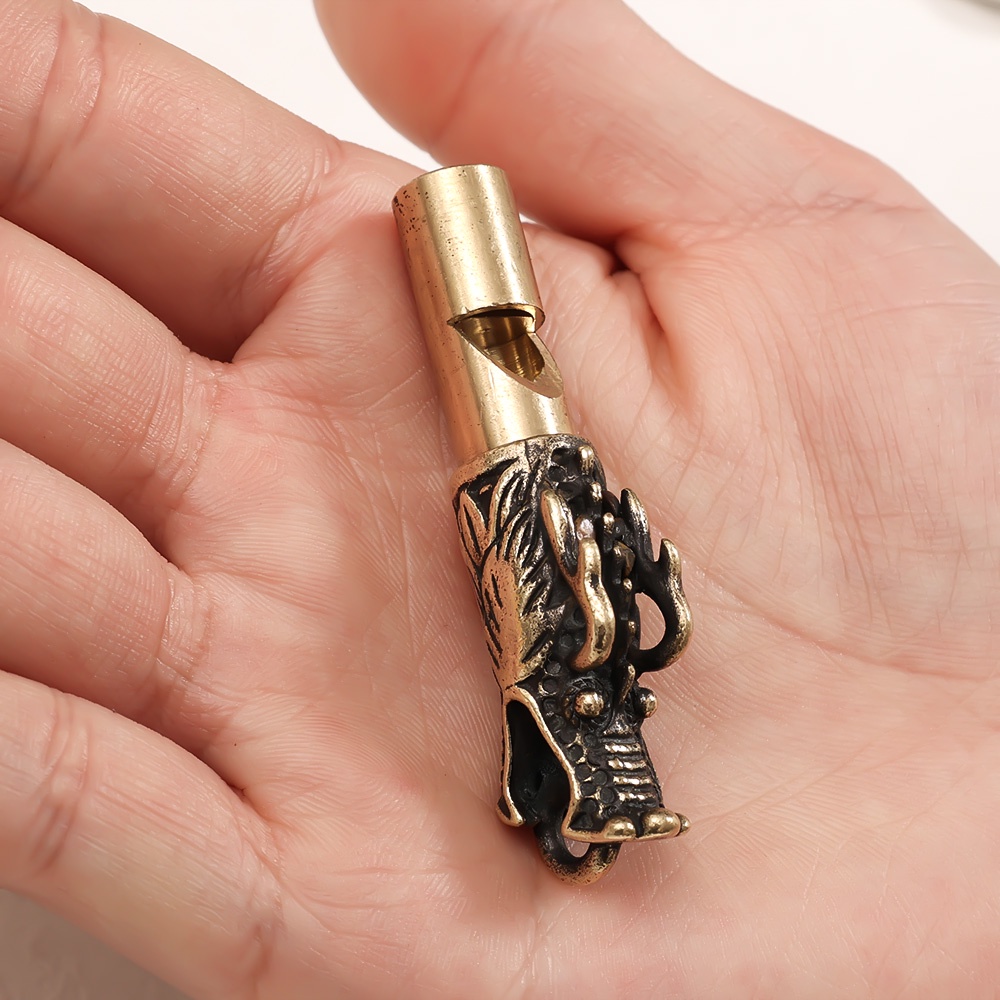 Peluit Kuningan Mini Retro Portable Dengan Gantungan Kunci Untuk Survival Outdoor