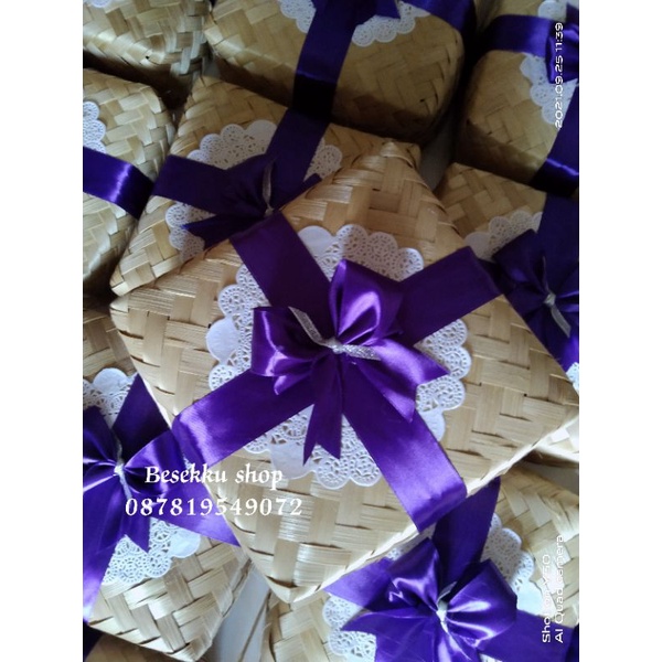 besek bambu catering 20x20+pita
