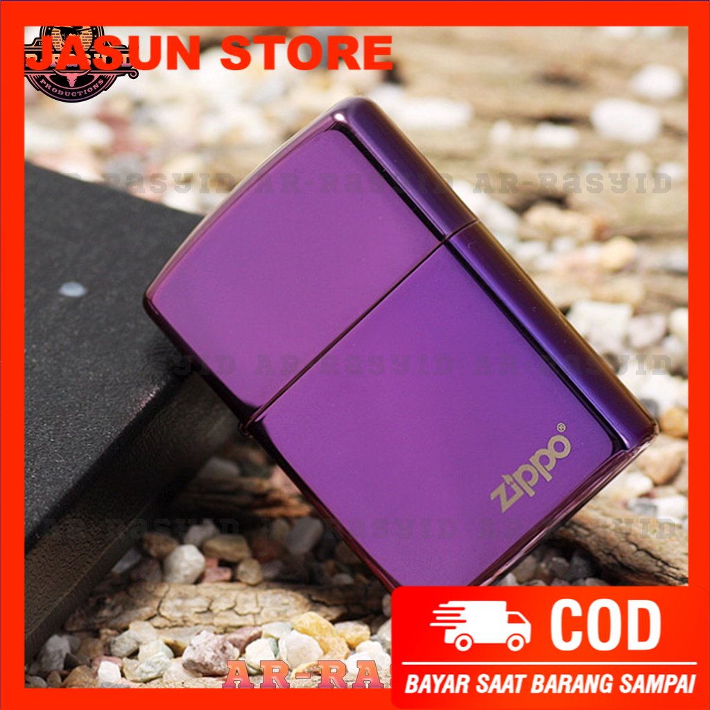 BISA COD! Korek Api Minyak Zippo Purple Ice Light Ungu Logo 24747 ZL