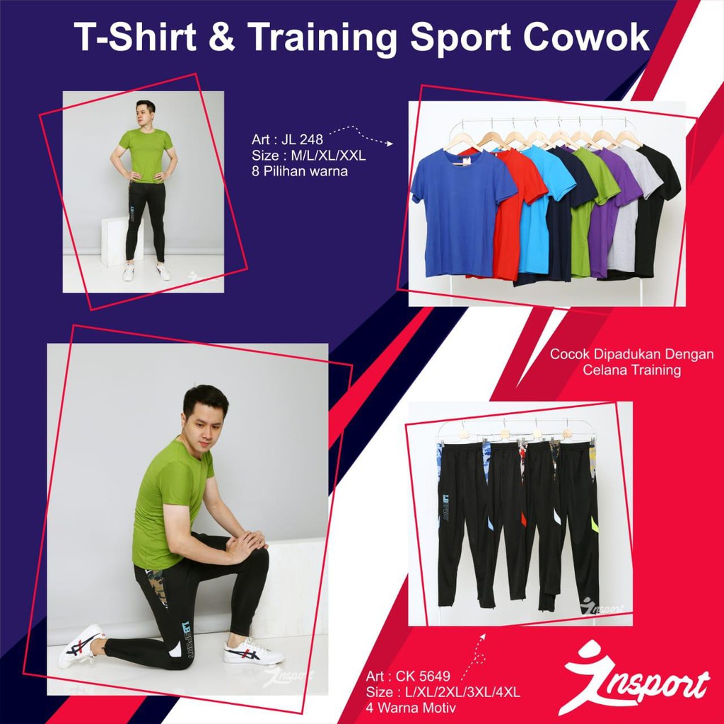 Keysport | T-shirt Sport Cowok | Baju olah raga Pria Art JL248