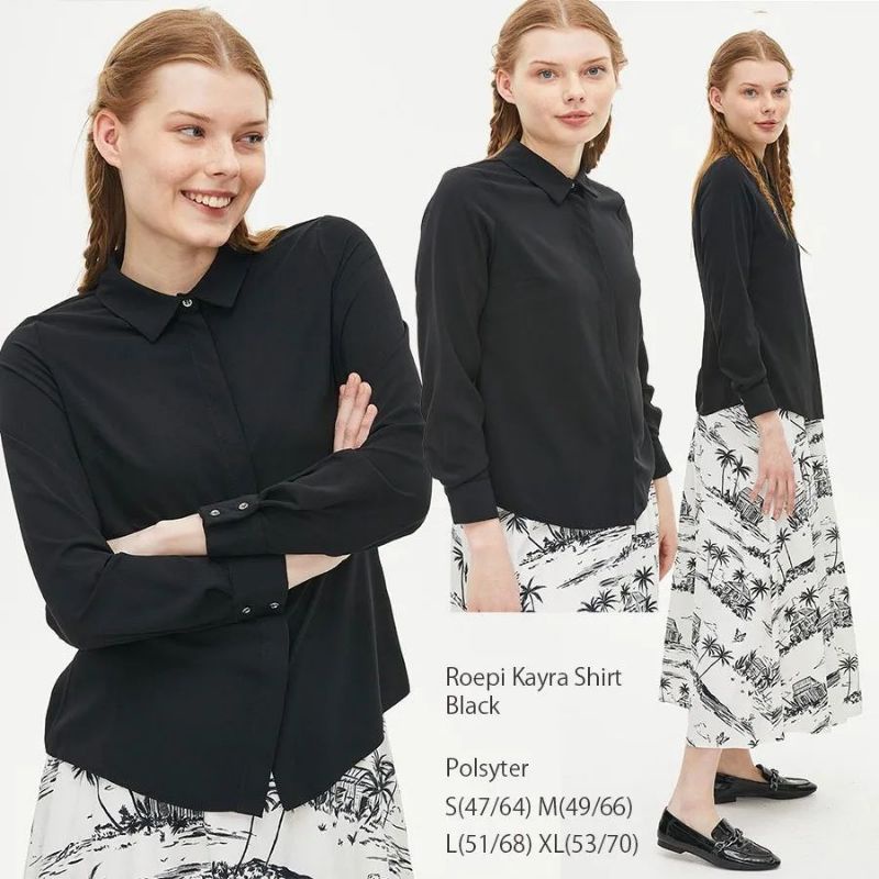 KEMEJA WANITA ROEPI KAYRA HIDDEN SHIRT