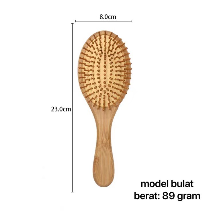 Sisir Rambut Kayu Wanita Hair Brush Massage Comp Anti-Static Comb Sisir Rambut