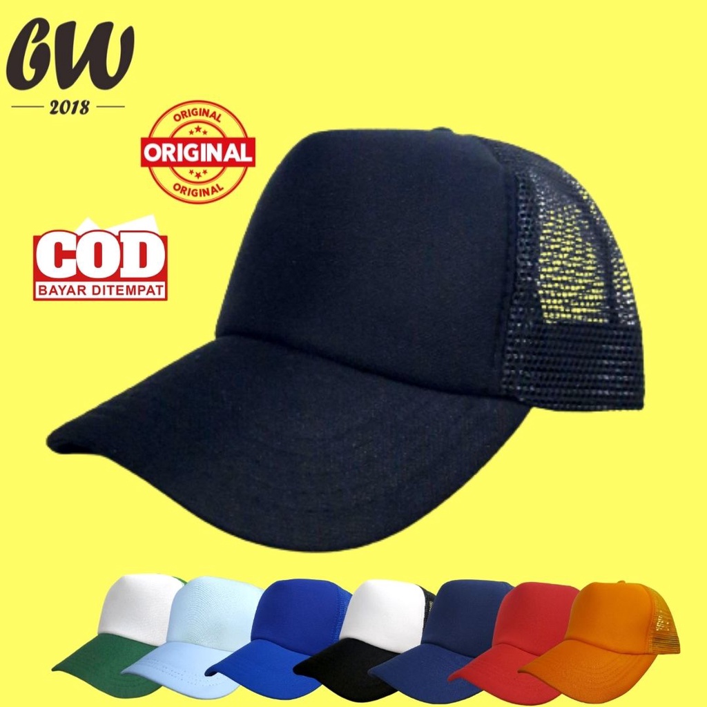 Paket Hemat Topi Bucket Dan Trucket Polos Premium Pria Wanita Laki Perempuan