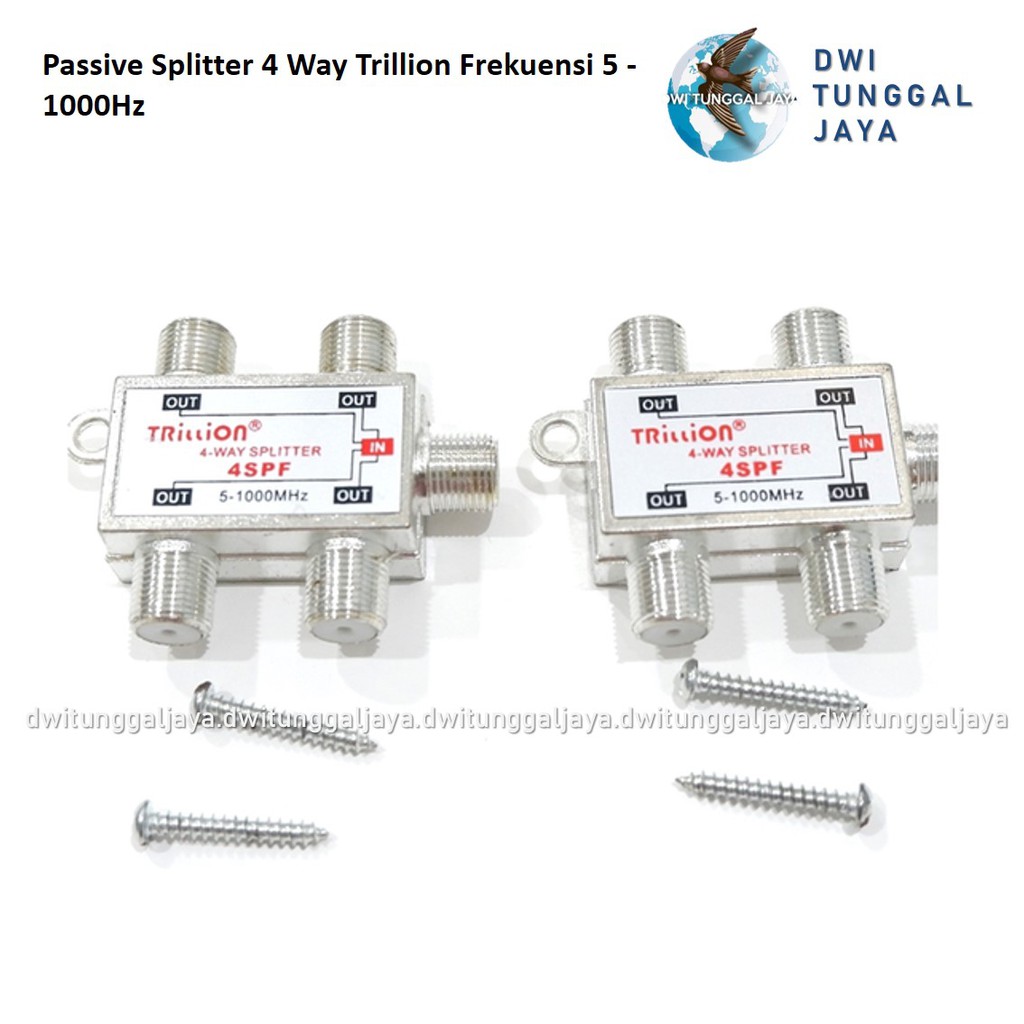 Splitter 4 Way TRILLION 4SPF Frekuensi 5-1000Mhz