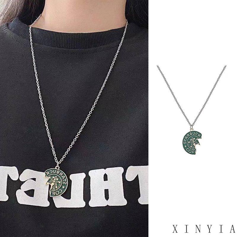 【COD】Kalung Rantai Dengan Liontin Starbucks Untuk Pria / Wanita