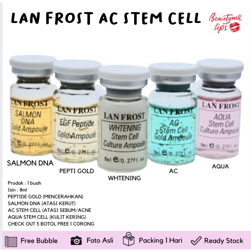 LANFROST SERUM BB GLOW &amp; BOOSTER LAN FROST AC STEM CELL PEPTIDE SALMON GOLD WHITENING BBGLOW SULAM BEDAK