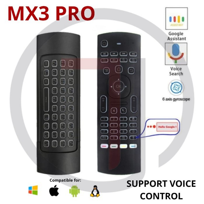 MX3 PRO AIRMOUSE KEYBOARD BACKLIGHT DAN VOICE CONTROL SERI TERBAIK DARI MX3