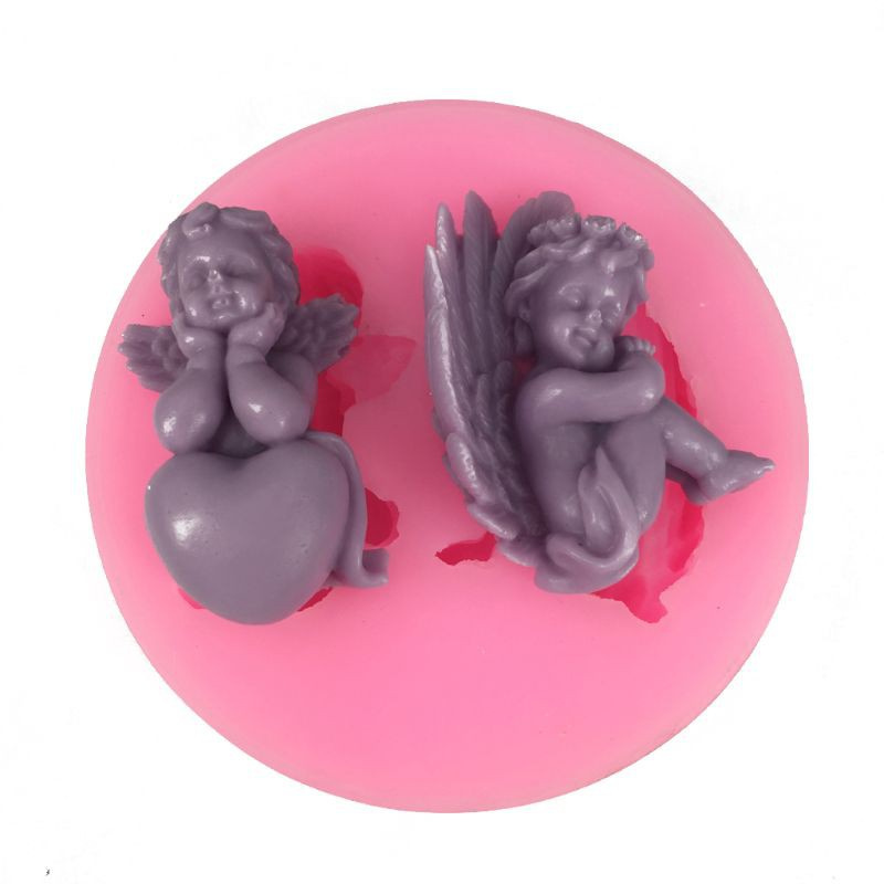 Glitter Cute Baby Angel Wings Love Heart Prayer Pendant Keychain Silicone Resin Mold Epoxy Resin DIYJewelry Making Tools