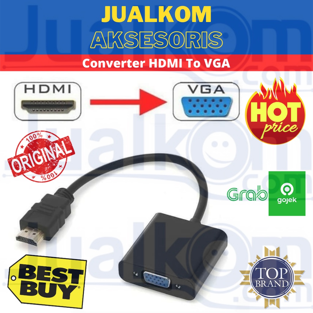 Converter HDMI to VGA Kabel Konektor HDMI TO VGA