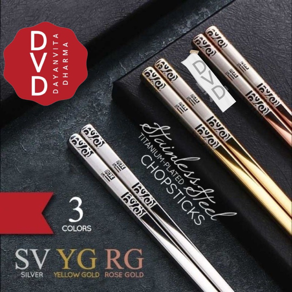 Sumpit Stainless Steel Chopsticks - Sumpit Stainless Korea Asli