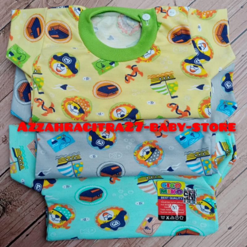 PROMOO!!!  CICO MIKO KAOS OBLONG BAYI KANCING PUNDAK LENGAN PENDEK  SNI UKURAN S M L XL