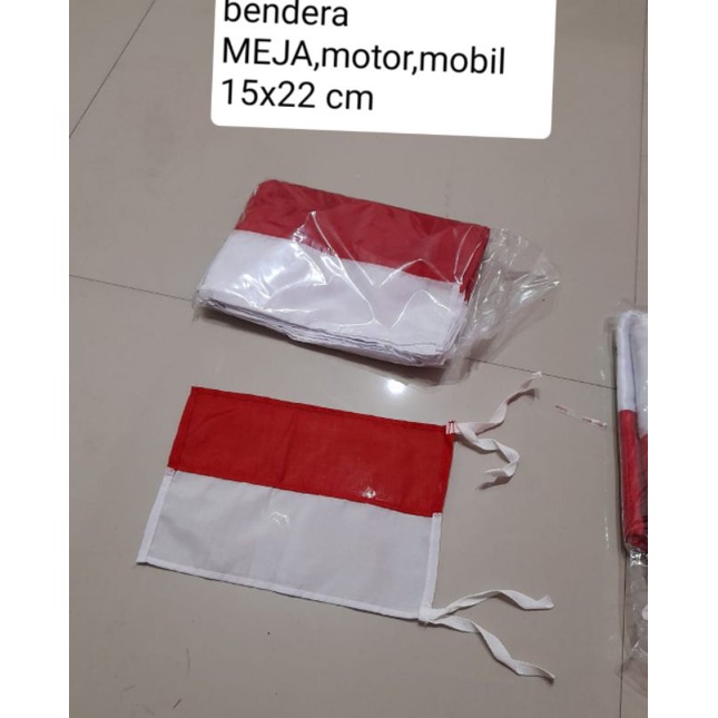 bendera meja - bendera motor - bendera ukuran 15x22 cm - bendera merah putih