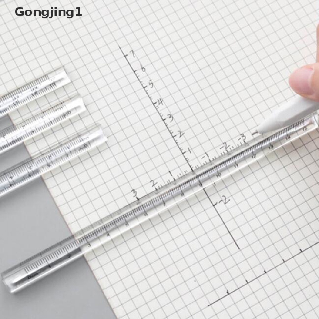 Gongjing1 Penggaris Segitiga 15cm Transparan Untuk Stationery Pelajar