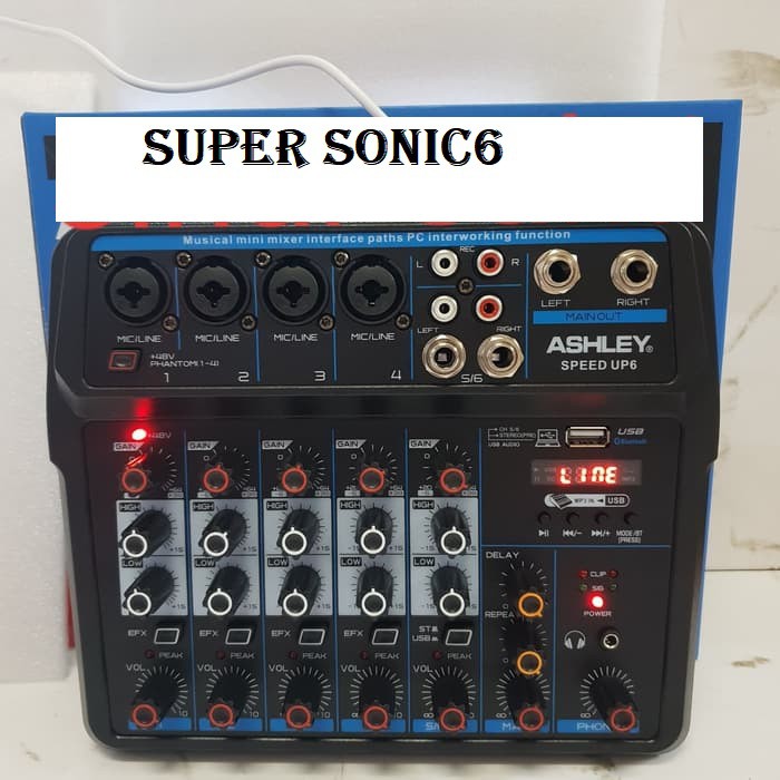 MIXER AUDIO ASHLEY SPEED UP6 ( 6 CHANNEL ) USB,BLUETOOTH-RECORDING