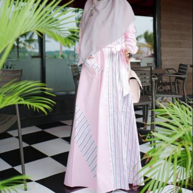 Freissy dress Denim oxford mix cotton original viendra syari