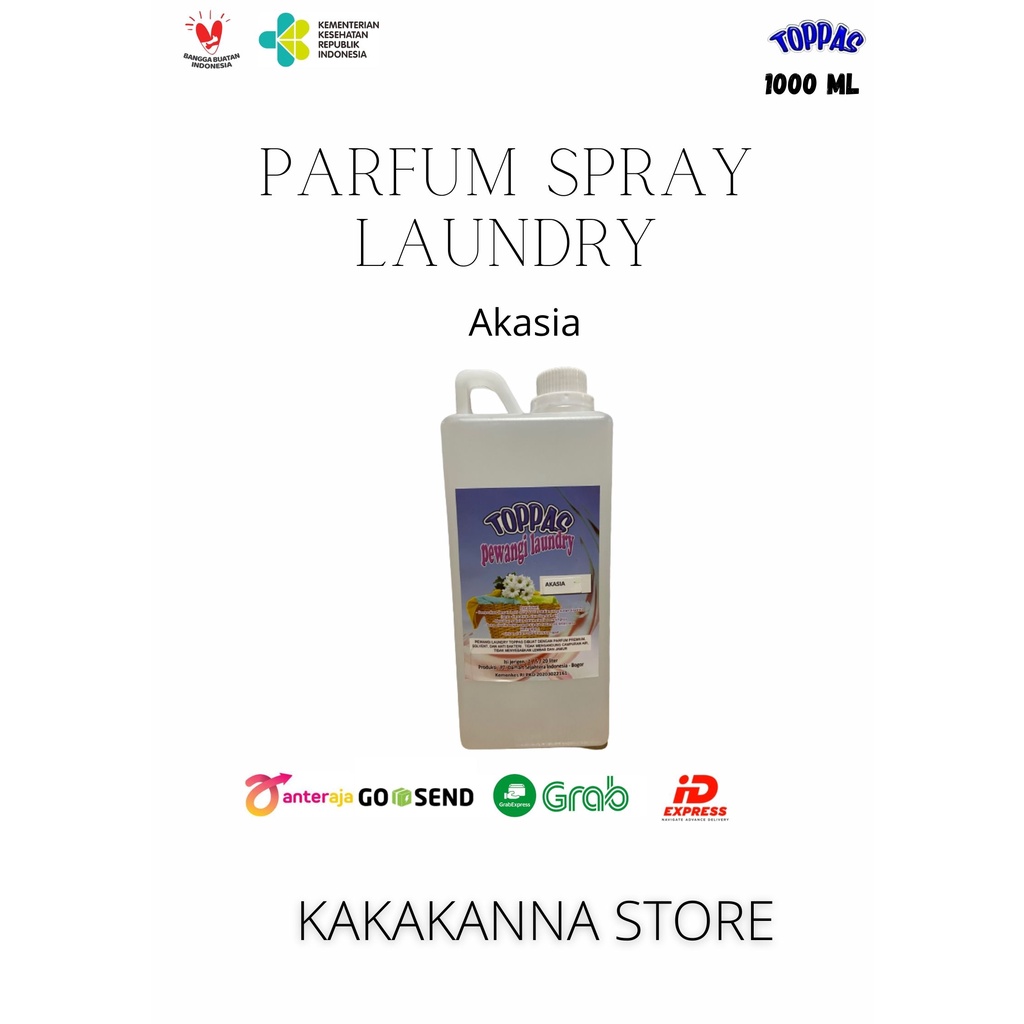 Parfum Laundry Premium (Wangi Tahan Lama) 1 Liter Toppas Izin Kemenkes RI