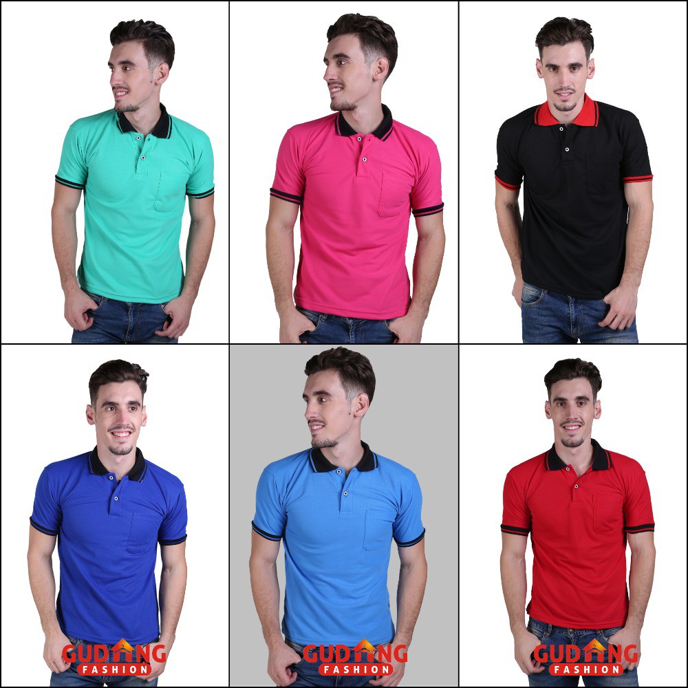 Kaos Pria Berkerah Polo Pendek - Banyak Pilihan Warna PLS (COMB)