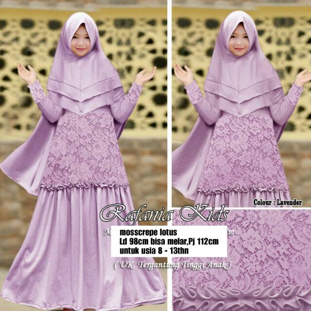 GAMIS RAFANIA KIDS DRESS SYARI LEBARAN ANAK