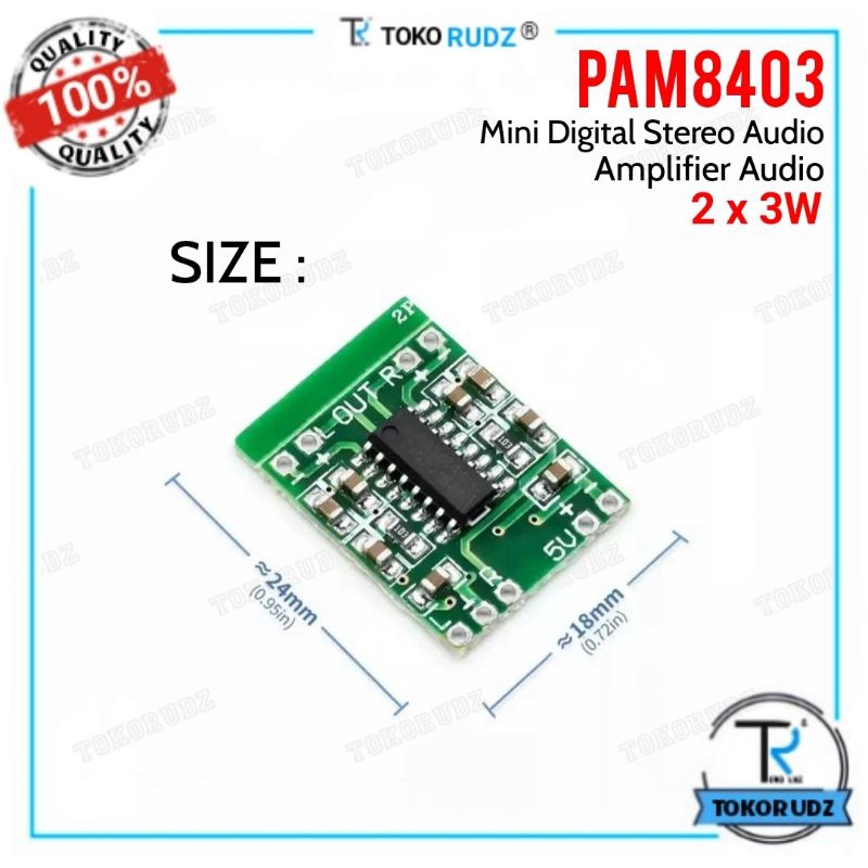 PAM8403 Mini Modul Audio Stereo Amplifier 5V Digital Dual Channel 2 x 3W