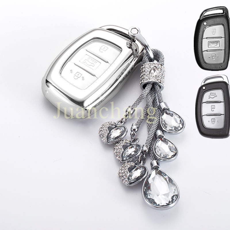 Casing Kunci Remote Mobil Bahan TPU Untuk Hyundai Sonata Santa Fe Elantra Accent Solaris Verna IX20 I30 IX35 Ix25 IX45 IX20