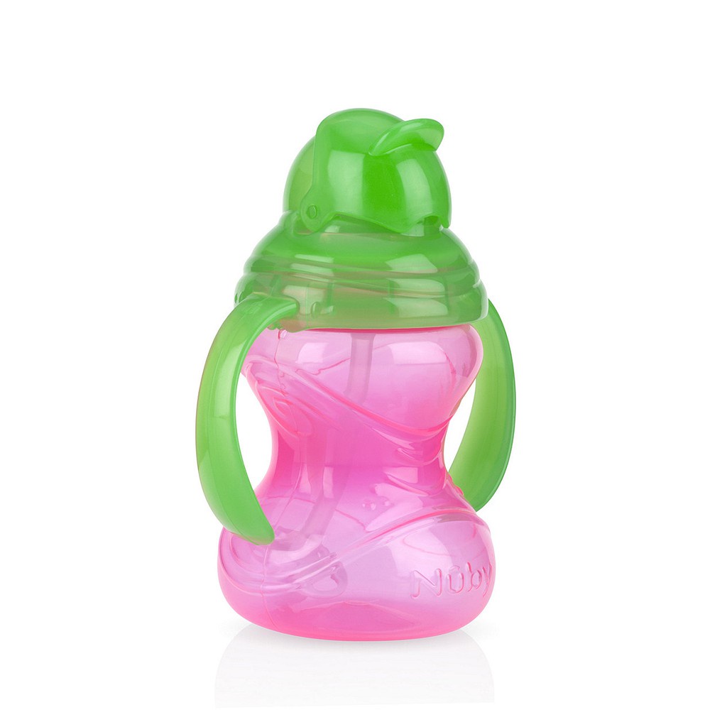 Nuby Kids Twin Handle Flipit With Straw - Botol Minum Anak 12m+ (Tersedia varian warna)