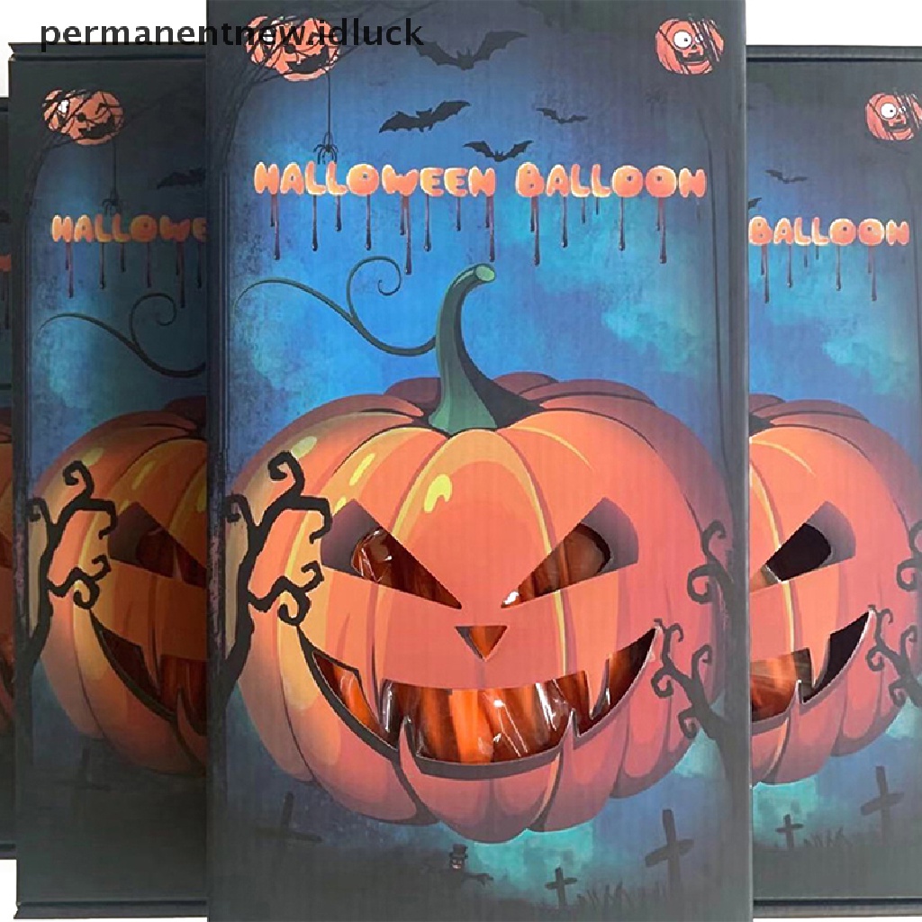 5 Pcs Balon Latex Bentuk Labu Dengan Lampu Led Untuk Dekorasi Pesta Halloween