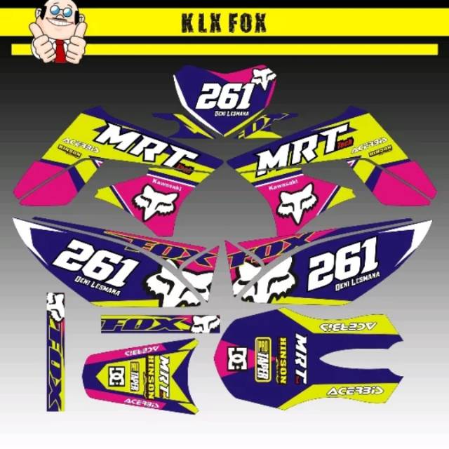 DECAL STIKER KLX.CRF 150 KMT DLL BISA CUSTEM