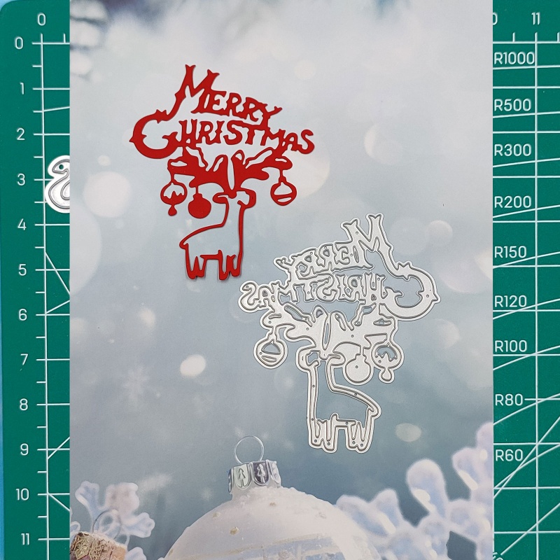 Cetakan Stensil Cutting Dies Motif Rusa Natal Bahan Metal Untuk Scrapbook / Craft DIY