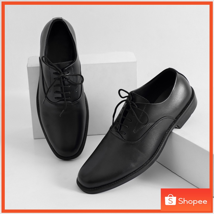 Sepatu Pantofel Pria Formal Casual Kerja Kantor  Pantofel Hitam Pria - Formal Oxford Full Black