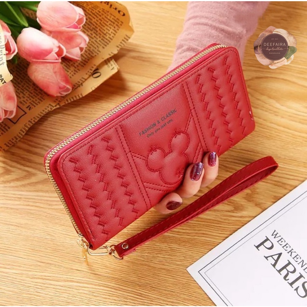 Dompet Wanita Motif Mik3y Wallet Stylish Bahan Kulit Sintetis Lembut Untuk Dipakai Jalan Jalan