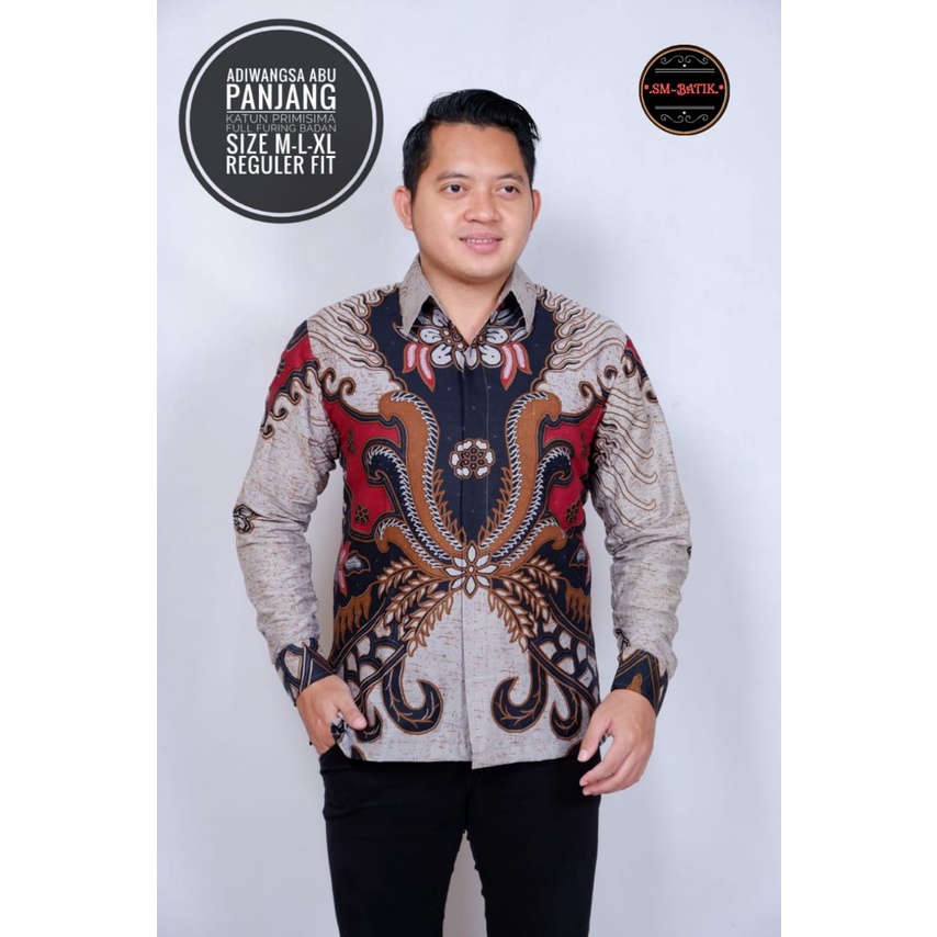 ADIWANGSA ABU SM KEMEJA BATIK PRIA SOLO LENGAN PANJANG PENDEK LAPIS FURING ATASAN PREMIUM MODERN