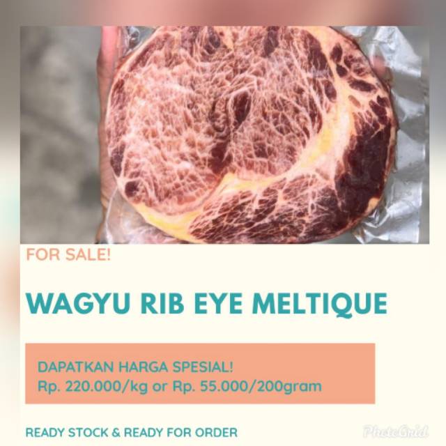 

1000gr (1KG) WAYGYU RIB EYE MELTIQUE STEAK / DAGING FRESH & READY STOK