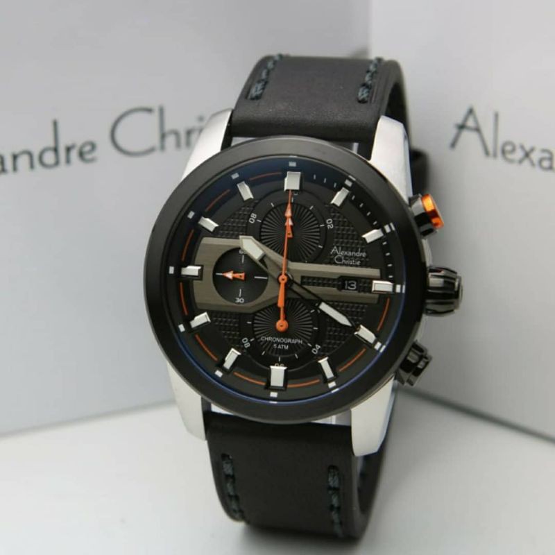 Jam Tangan Alexandre Christie AC6562M Silver / Black Original