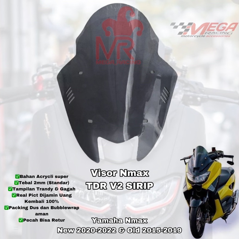 VISOR NMAX MODEL TDR V2 SIRIP - READY NMAX OLD 2015-2019 &amp; NMAX NEW 2020-2022 | WINSHIELD NMAX | WINSIL NMAX | TAMENG KACA DEPAN NMAX OCITO N-MAX BARU DAN LAMA