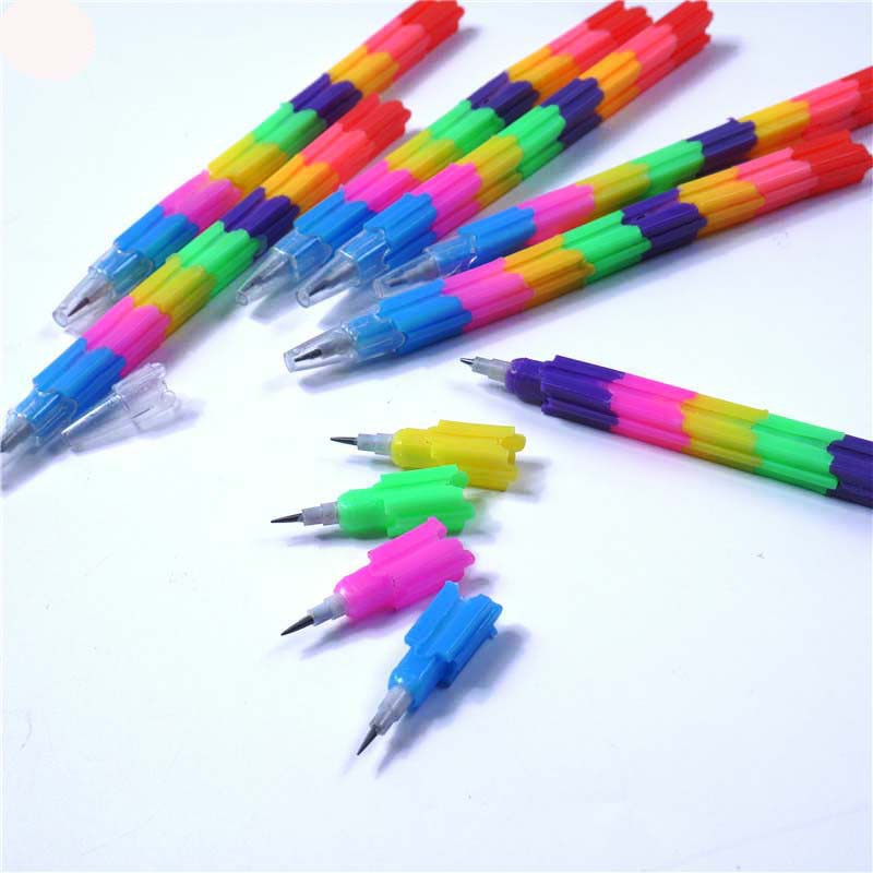 

INDORETAIL | 2 Pcs/set Blok Bangunan Anak-anak Pensil Hadiah Mainan Multifungsi Warna-warni Stacker