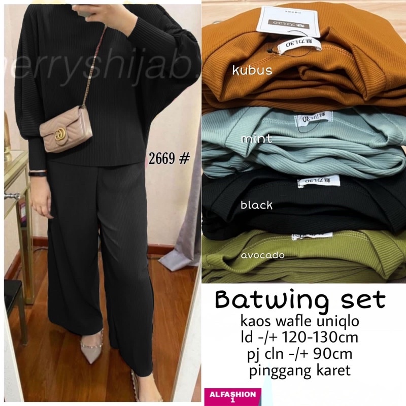 Setelan Batwing Kaos Knit / BATWING SET BY ALFASHION