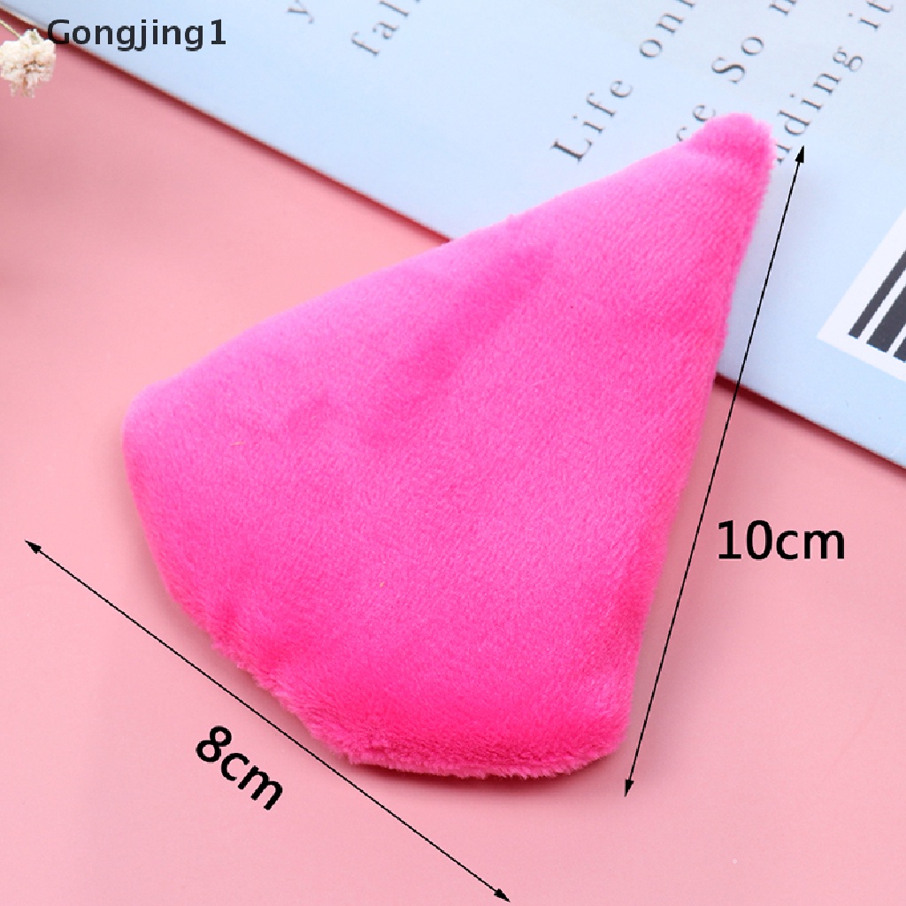 Gongjing1 Spons Puff Mini Bentuk Segitiga Bahan Velvet Untuk Makeup / Kosmetik Wanita