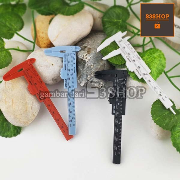 Jangka Sorong Mini Sigmat Vernier Plastic 0-80mm Caliper