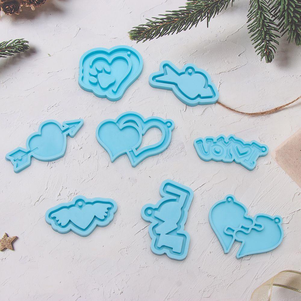 R-flower Keyring Silicone Mold DIY Casting Gantung Liontin Perhiasan Membuat Alat Gantungan Kunci Cetakan