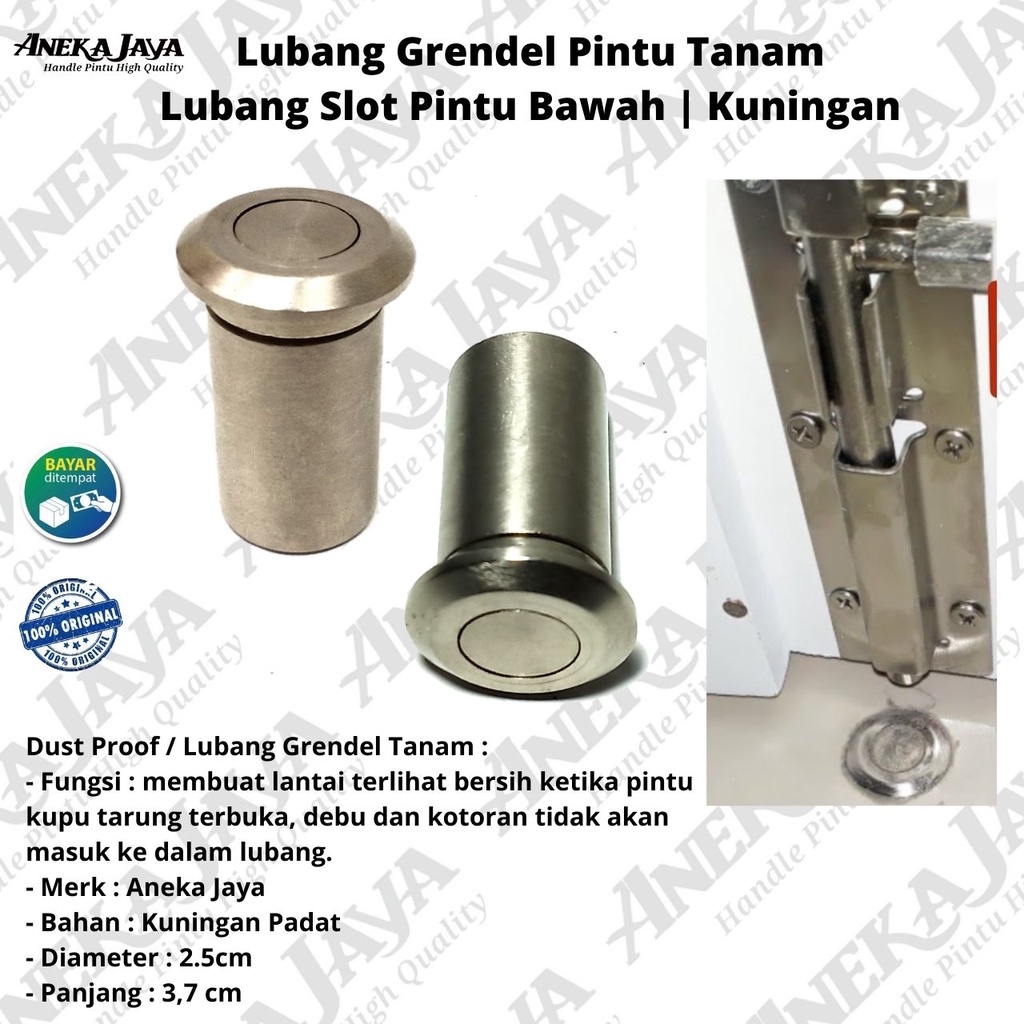 Lubang Grendel Tanam / Lubang Slot Pintu Bawah / Lubang Grendel Anti Debu Anti karat Bahan Full Kuningan