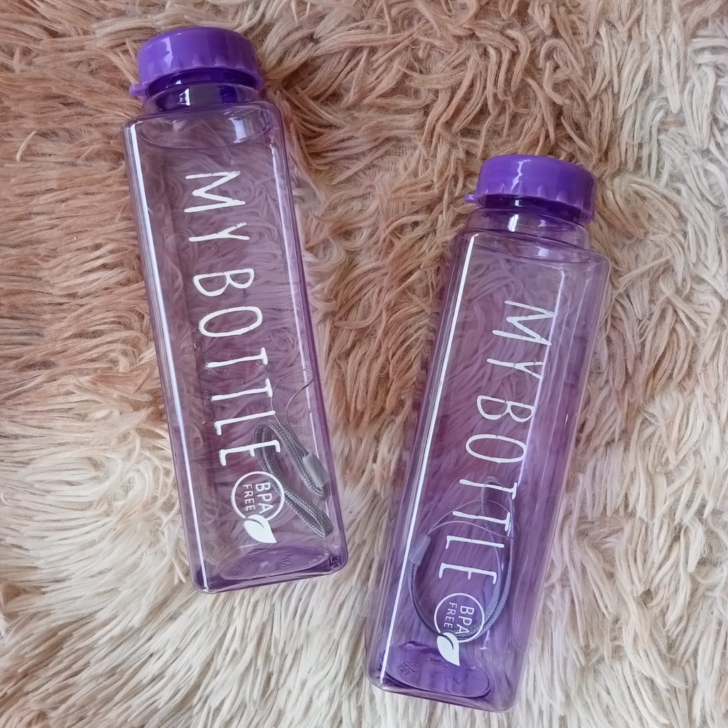 My Bottle Kotak Warna Bening Botol Minum 500ml