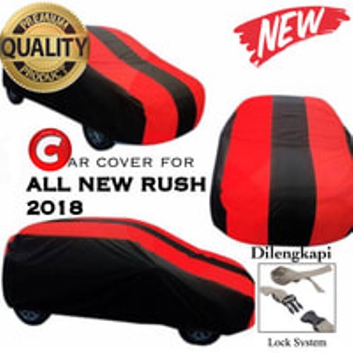 Body Cover All New Rush Terios 2019 Selimut Sarung Pelindung Warna Hitam Lis Merah