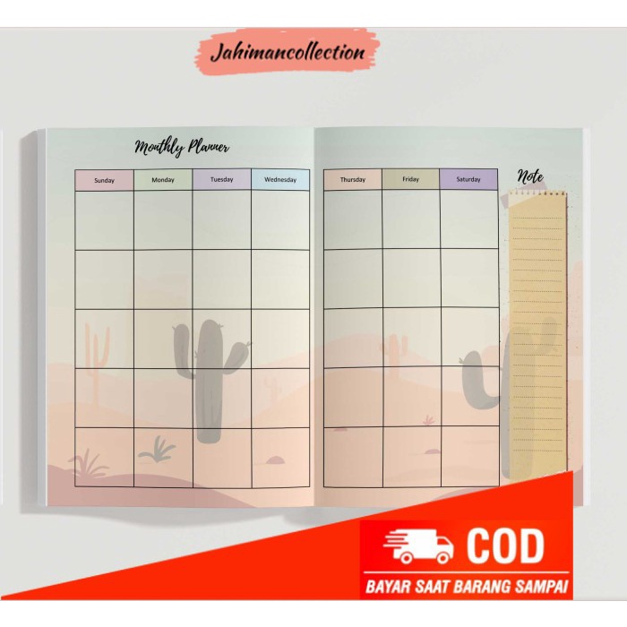 

✨ BISA COD ✨ NOTEBOOK CUSTOM JOURNAL - Monthly 100lmba