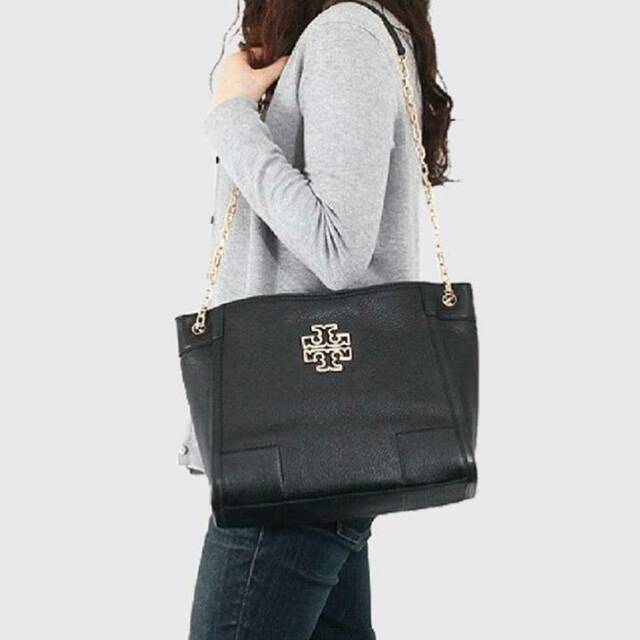 Tory Burch Britten Slouchy Tote totebag tas hitam black original authentic