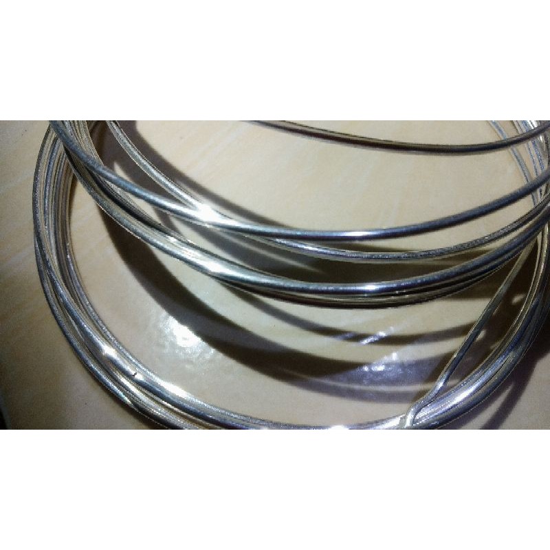 kawat tembaga lapis perak tebal diameter 1.8mm panjang 202cm atau 2 meter